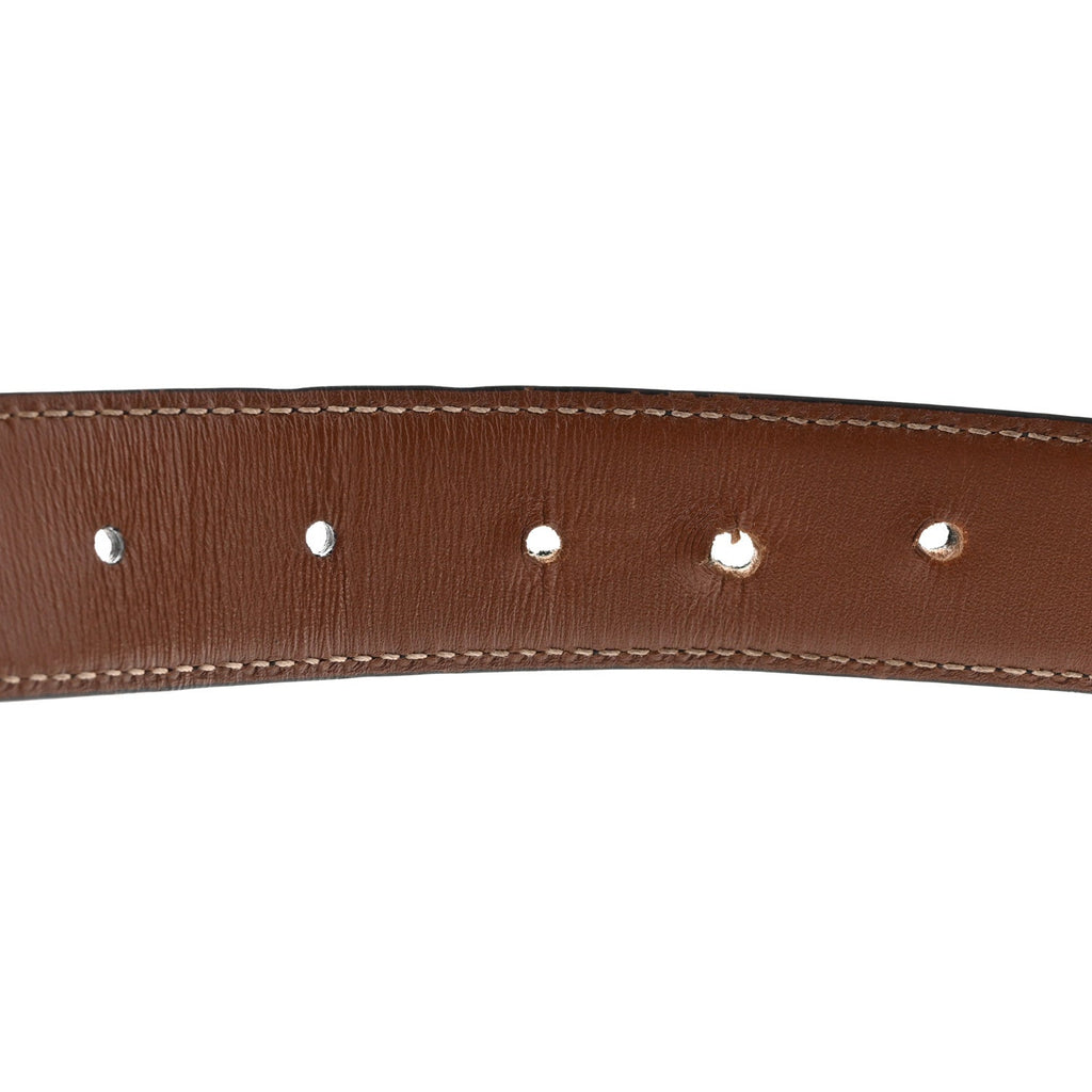 Gucci Textured Dollar Calfskin Ciny Calf Lux Squared Interlocking G 30mm Reversible Belt 105 42 Brown Black