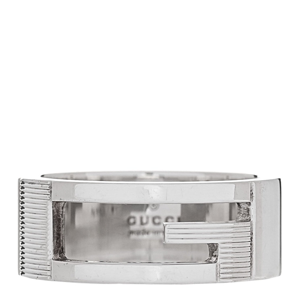 Gucci Sterling Silver G Cutout Ring 56 7.5