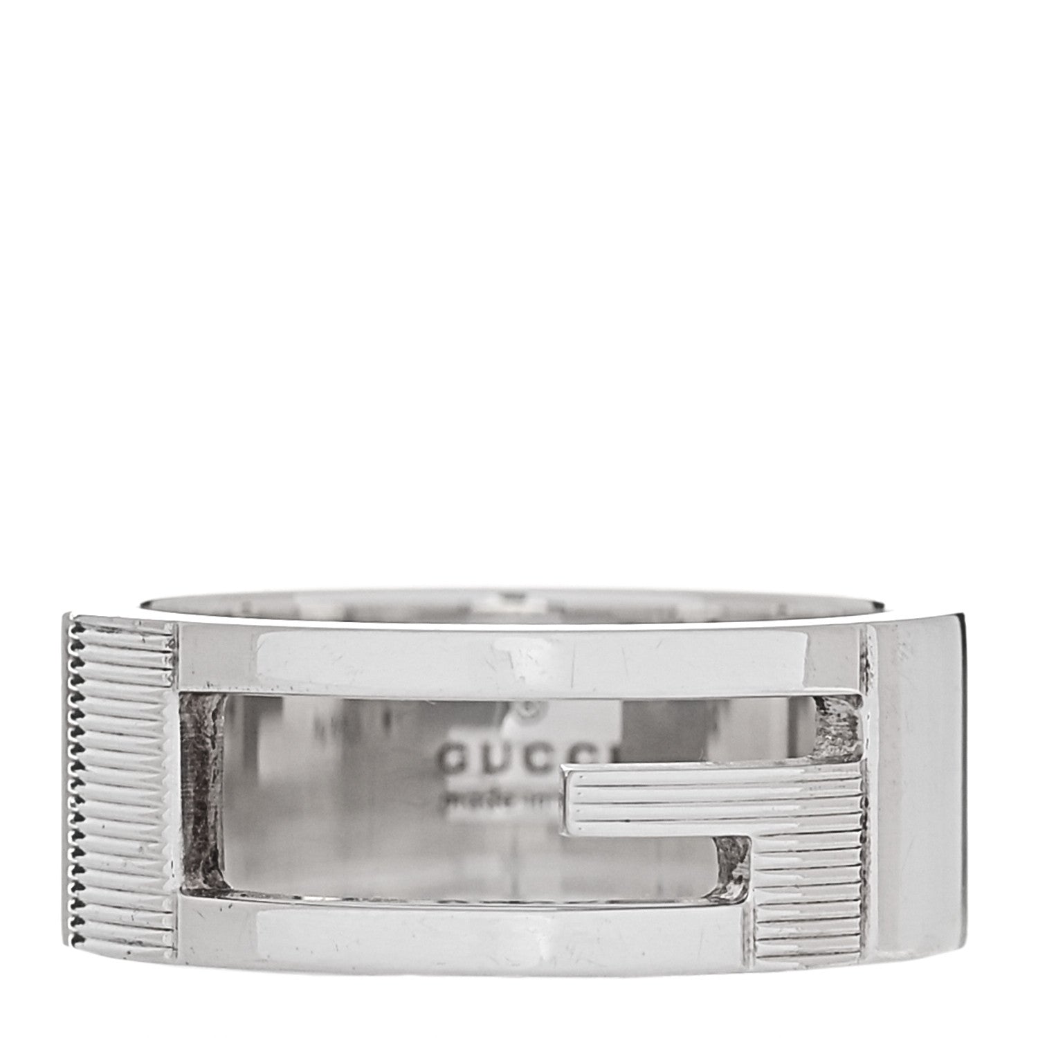 Gucci Sterling Silver G Cutout Ring 56 7.5