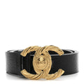Glazed Calfskin CC Belt 80 32 Black