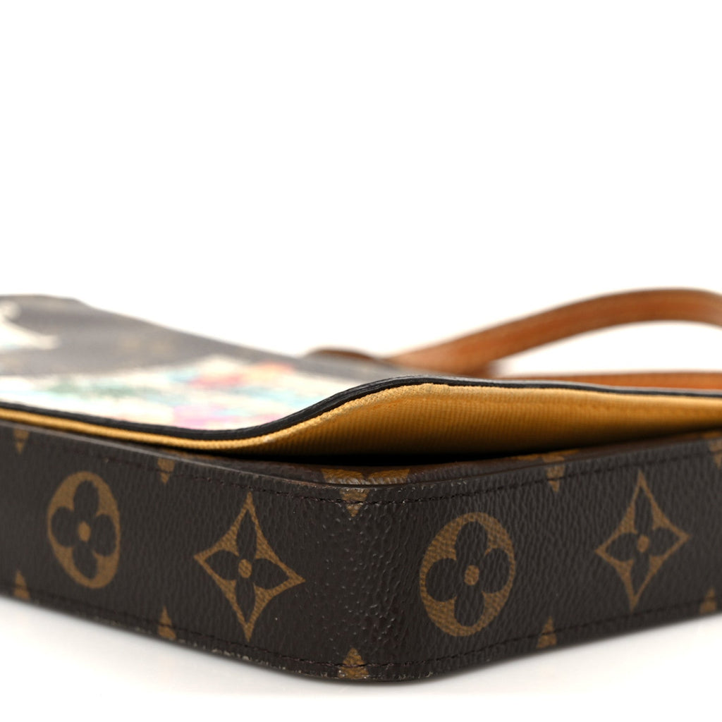 Louis Vuitton Monogram 2022 Christmas Animation New York Soho Pochette Felicie Chain Wallet Yellow
