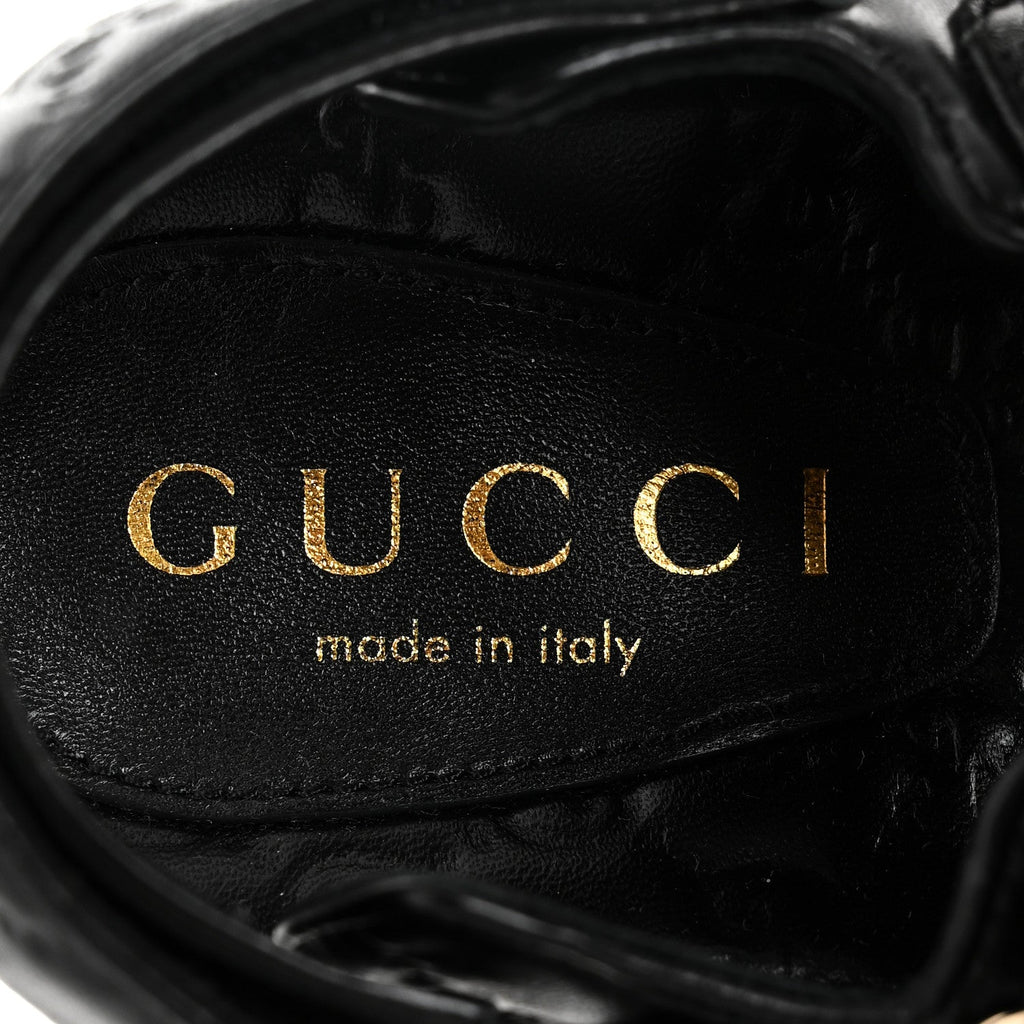 Gucci Guccissima GG Embossed Womens Sandals 35 Black