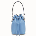Fendi Mon Tresor Mini Bucket Bag In Blue Calfskin
