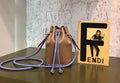 Fendi Mon Tresor Mini Bucket Braided Bag In Brown Calfskin