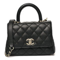 Chanel Caviar Quilted Extra Mini Coco Handle Flap Black