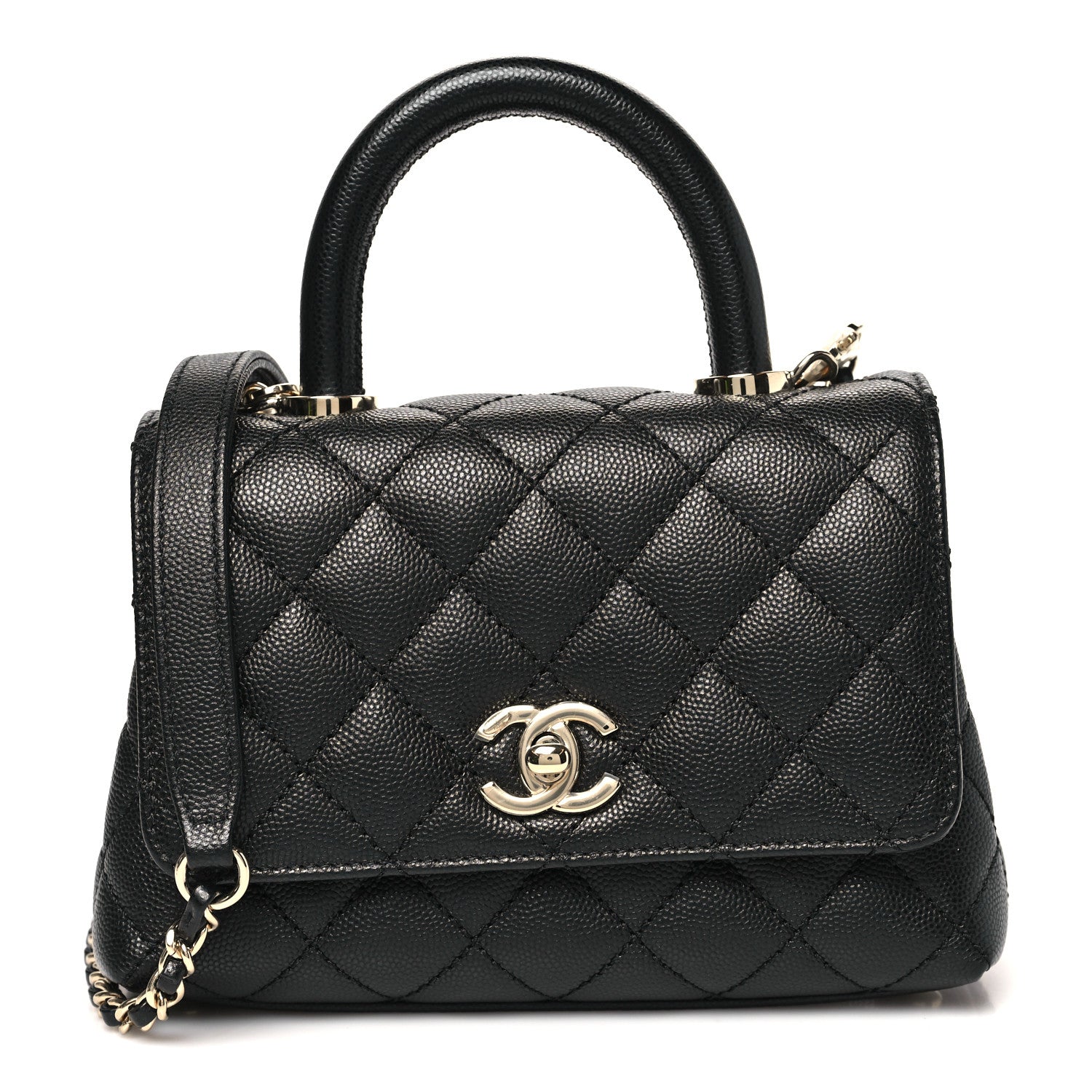 Chanel Caviar Quilted Extra Mini Coco Handle Flap Black