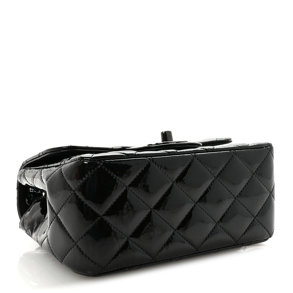 Chanel Patent Calfskin Quilted Mini Square Flap So Black