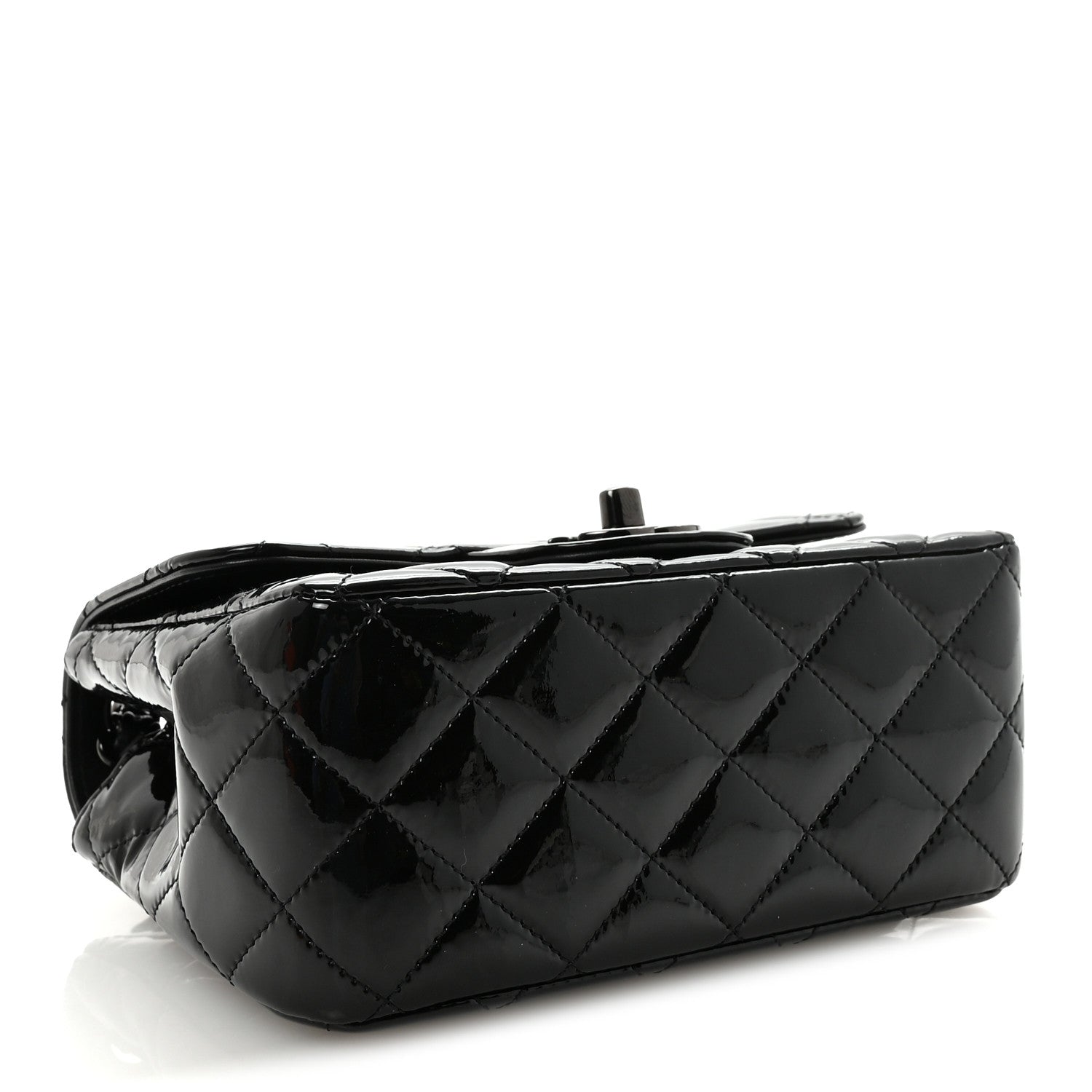 Chanel Patent Calfskin Quilted Mini Square Flap So Black