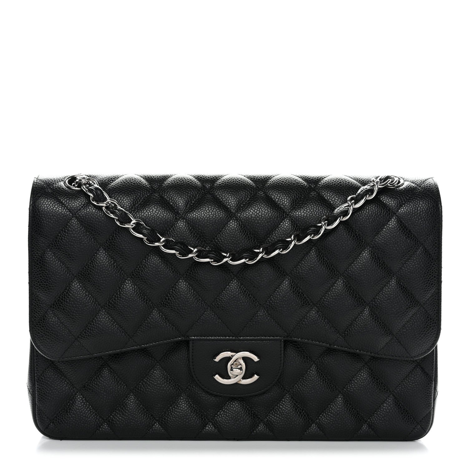 Chanel Caviar Quilted Jumbo Double Flap Black