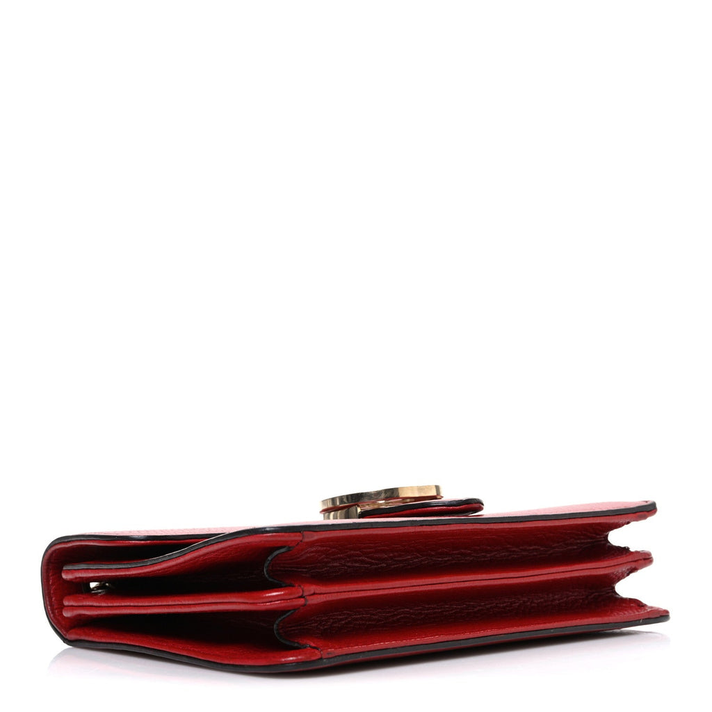 Gucci Dollar Calfskin Small Interlocking G Shoulder Bag Red