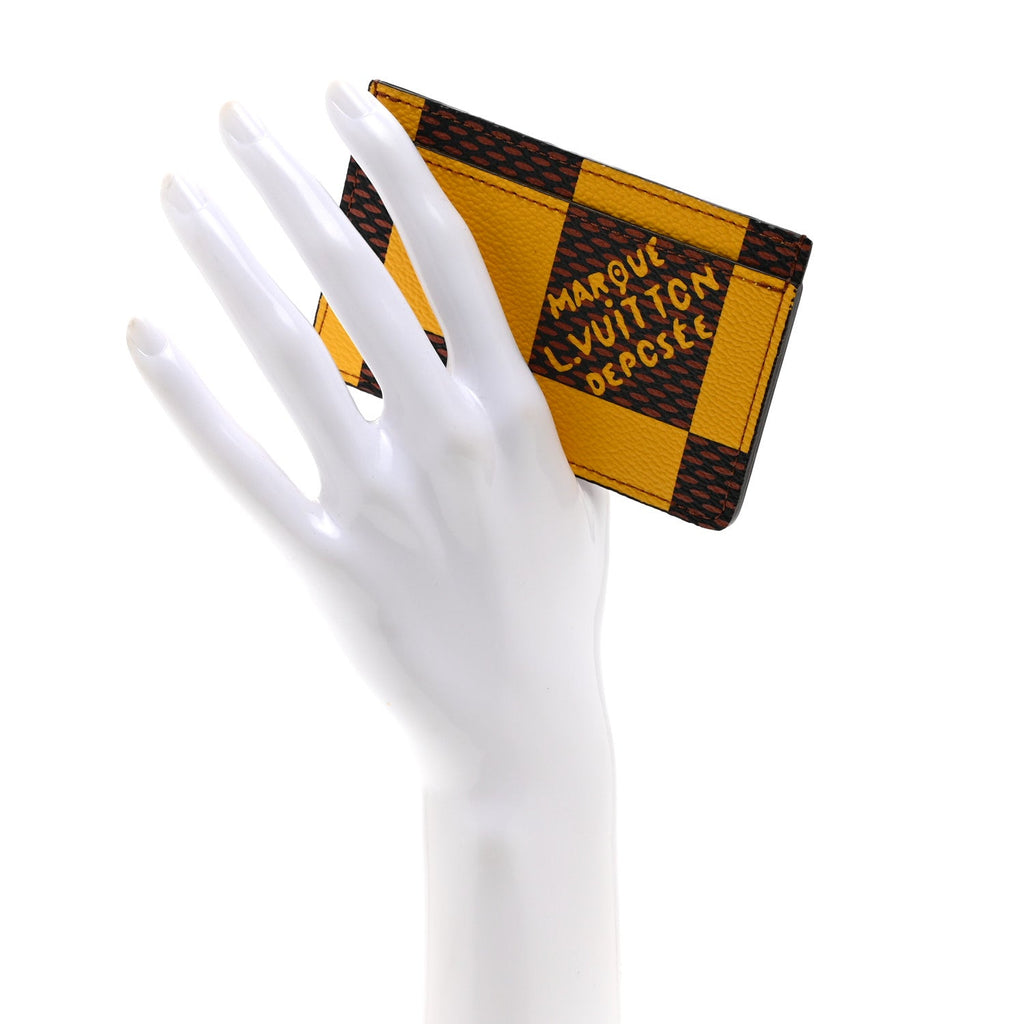 Louis Vuitton Damier Pop Porte Cartes Simple Card Holder Yellow