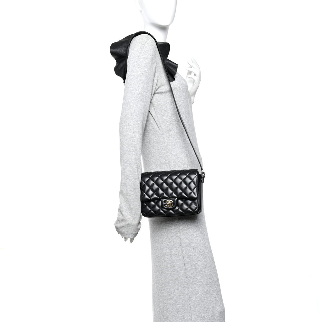 Chanel Calfskin Quilted Bolero De Chanel Flap Bag Black
