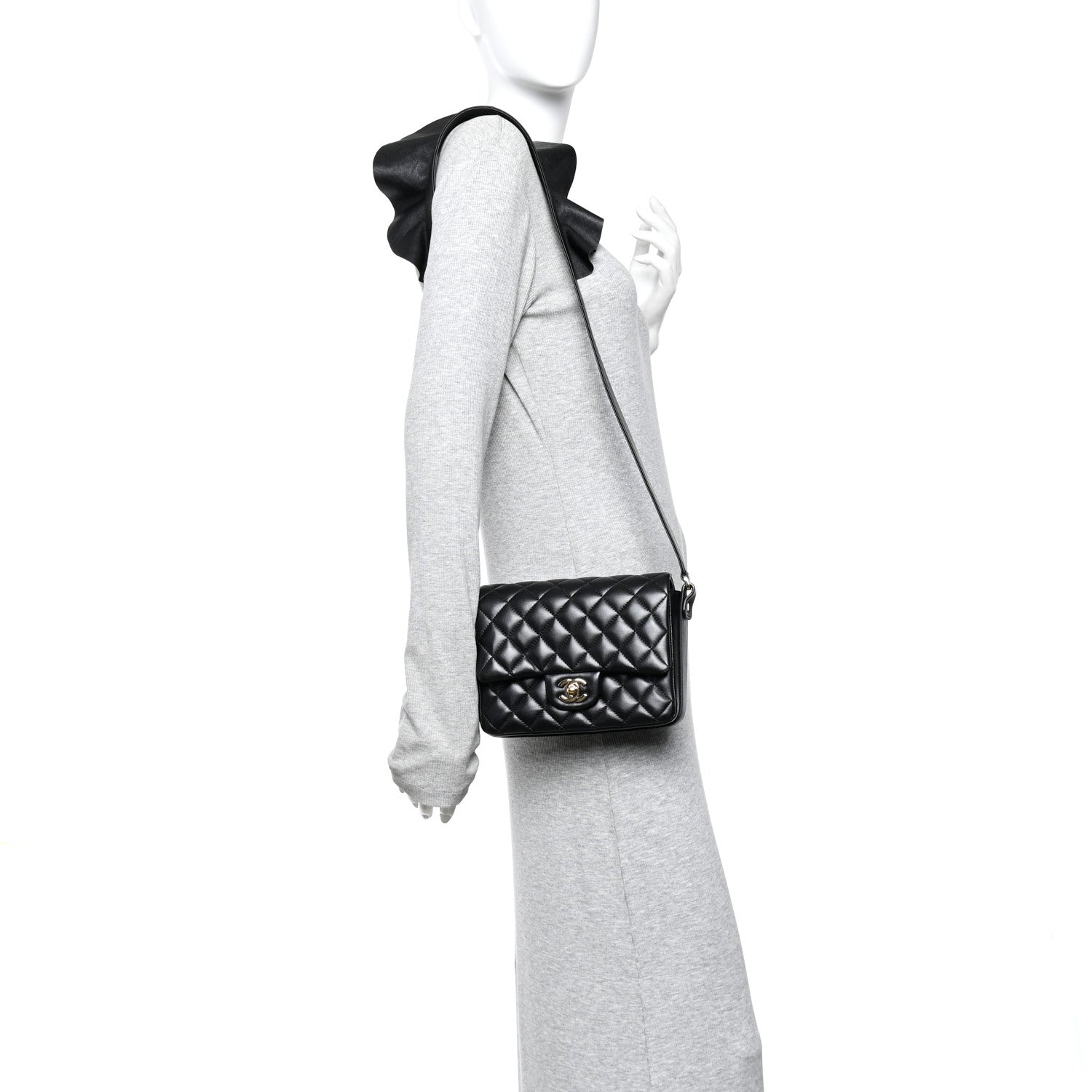 Chanel Calfskin Quilted Bolero De Chanel Flap Bag Black
