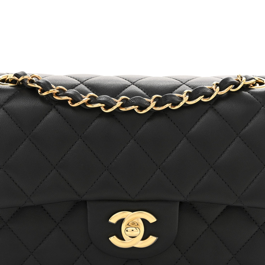 Chanel Lambskin Quilted Small Double Flap Black