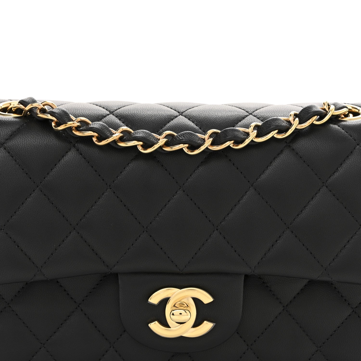 Chanel Lambskin Quilted Small Double Flap Black