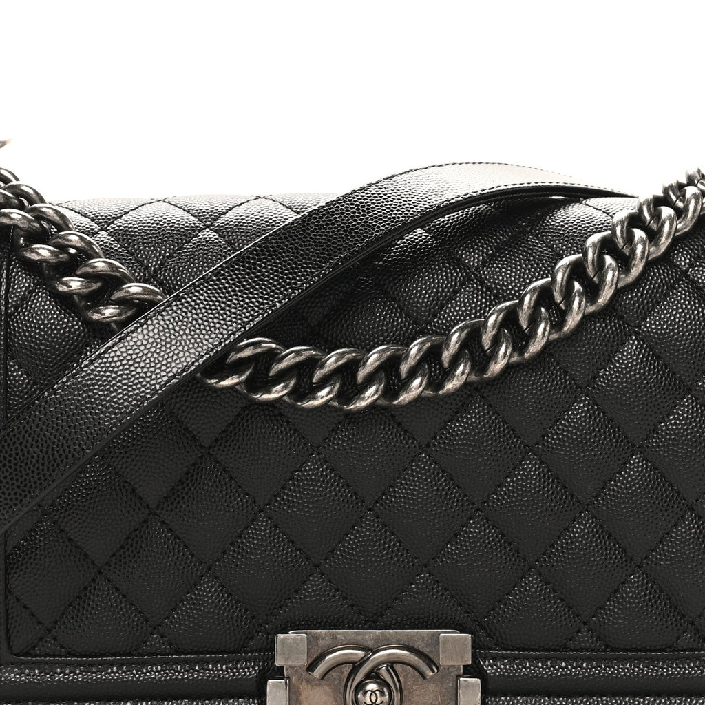 Chanel Caviar Quilted Medium Boy Flap Black