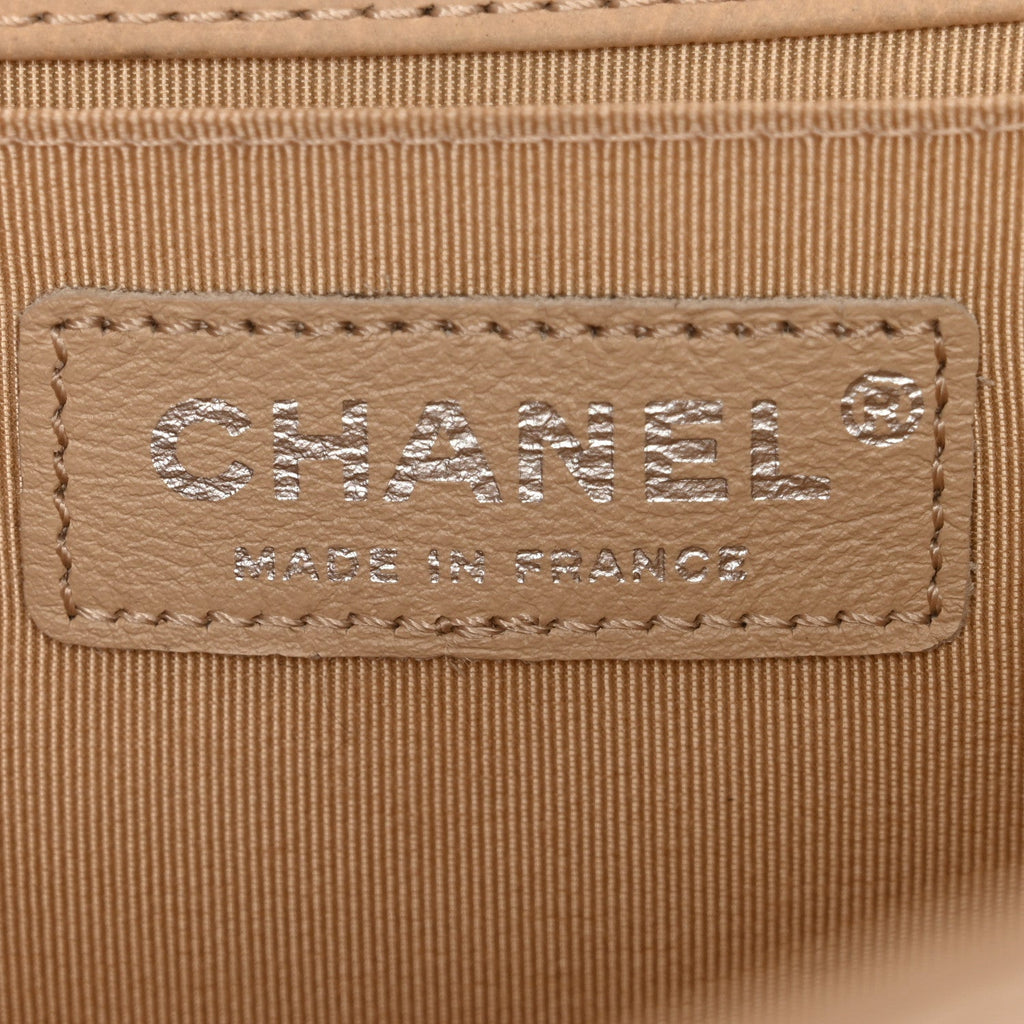 Chanel Nubuck Quilted Medium Boy Flap Beige