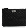 Caviar Quilted Medium Chanel 19 Cosmetic Case Black