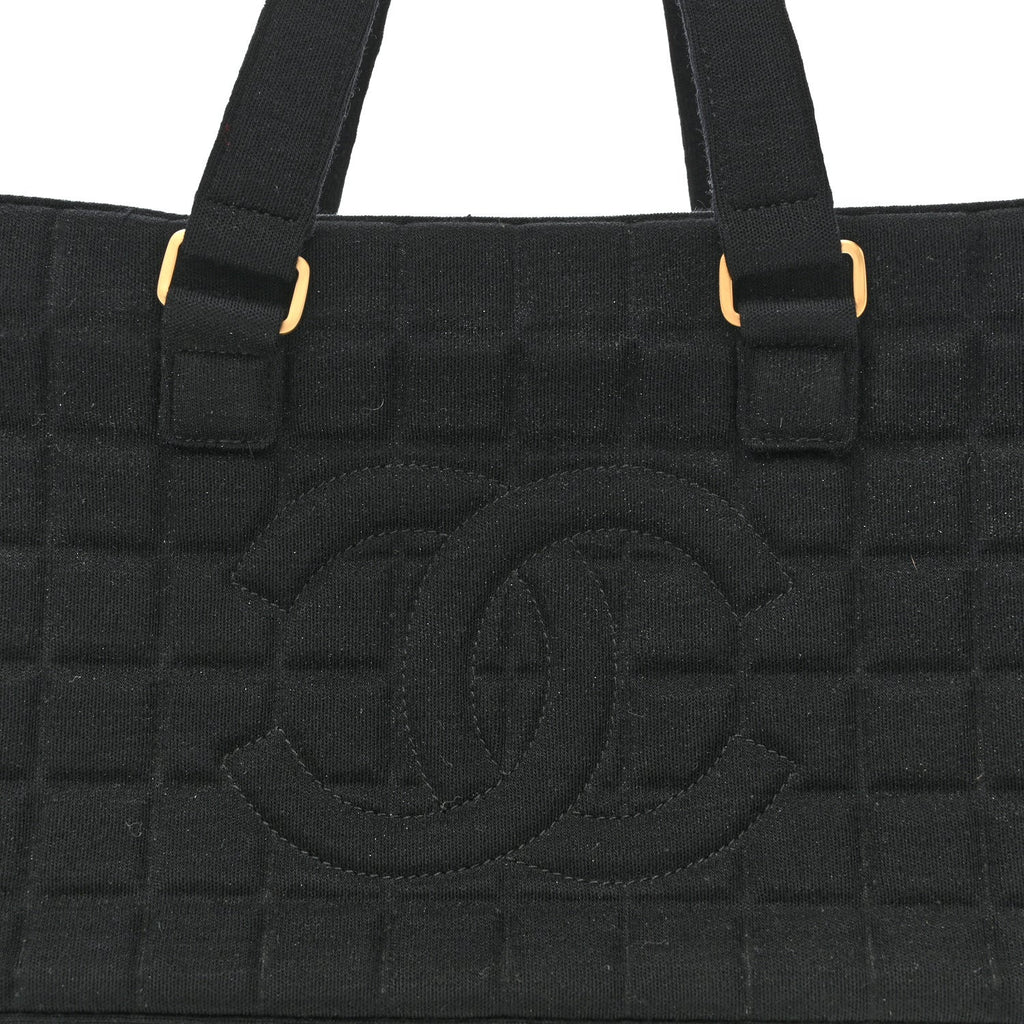 Chanel Jersey Square Quilted Bowler Black