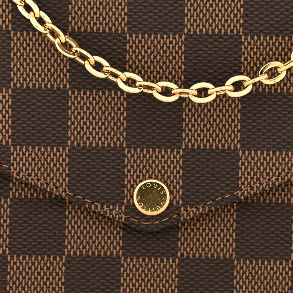 Louis Vuitton Damier Ebene Pochette Felicie Chain Wallet
