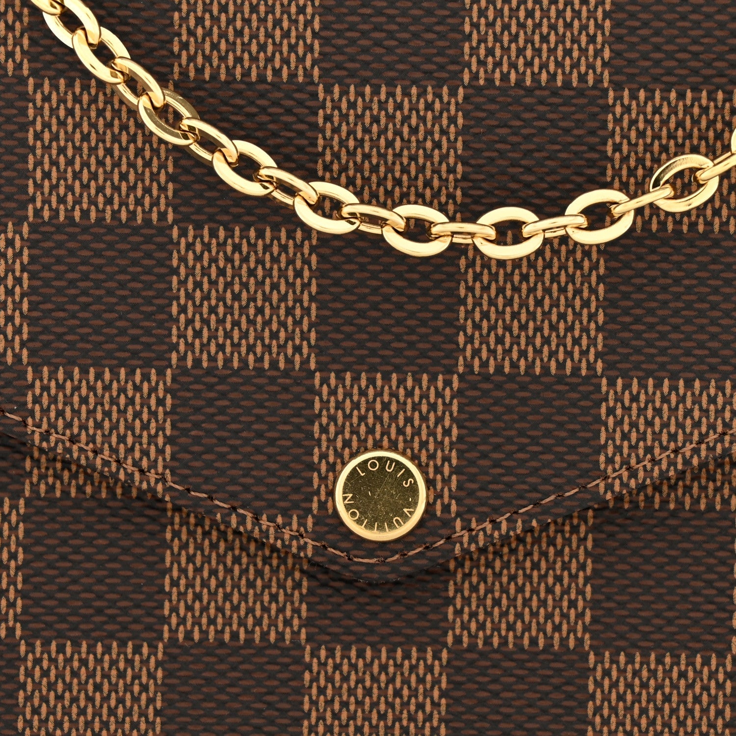 Louis Vuitton Damier Ebene Pochette Felicie Chain Wallet