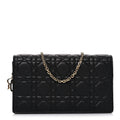 Christian Dior Lambskin Cannage Lady Dior Pouch Black