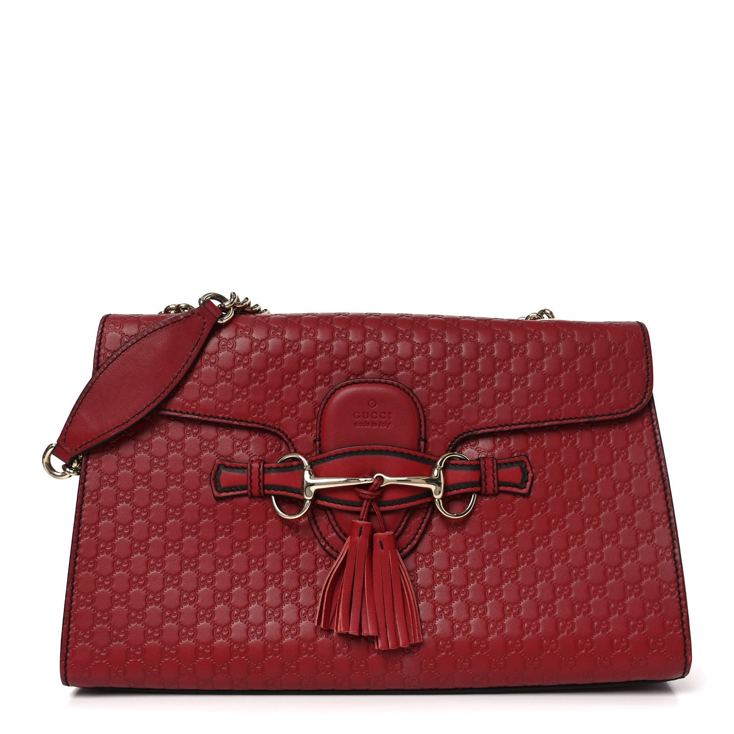 Gucci Microguccissima Medium Emily Chain Shoulder Bag Red