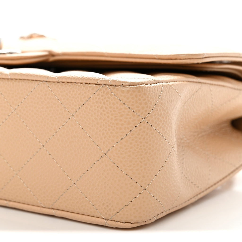 Chanel Caviar Quilted Medium Double Flap Beige
