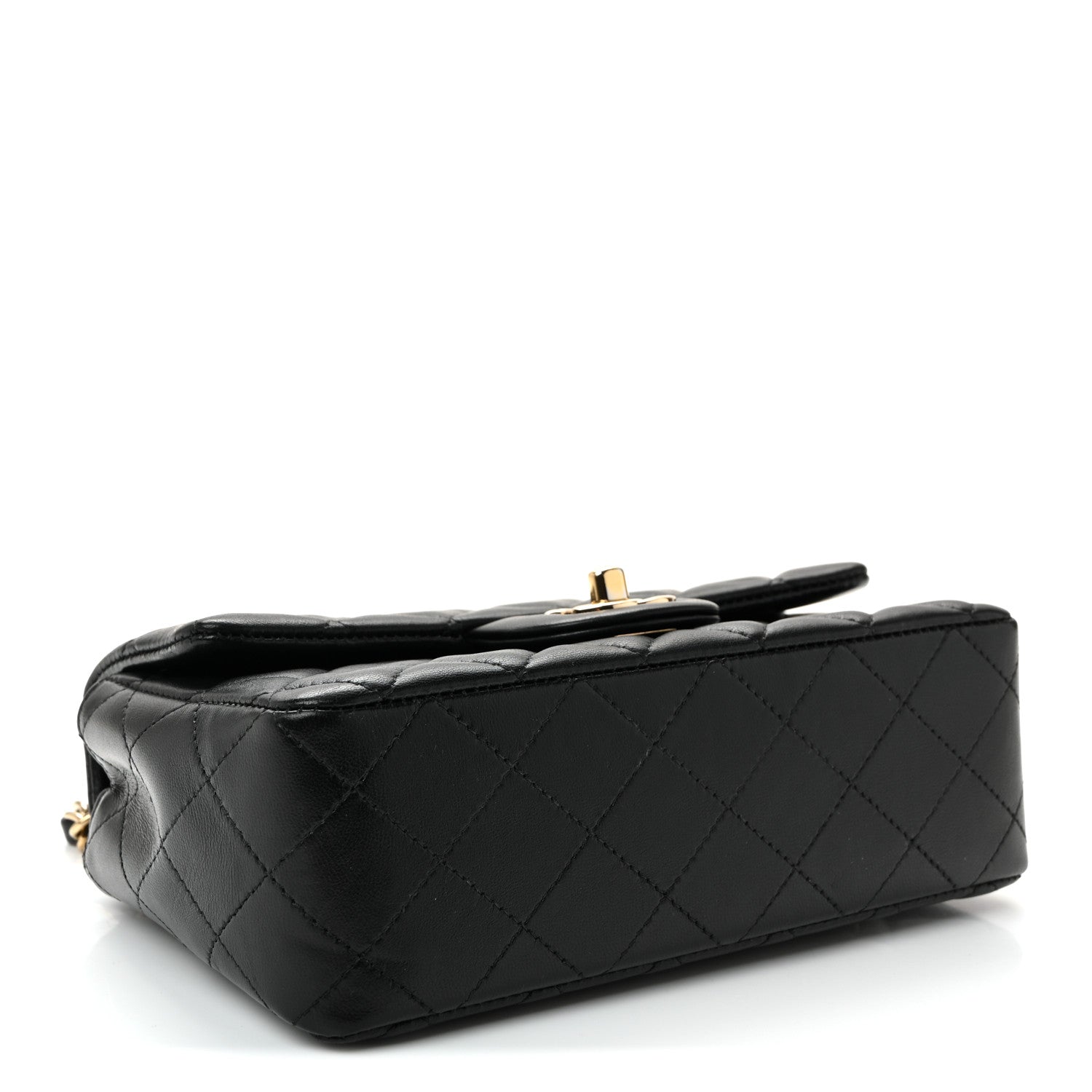 Chanel Lambskin Quilted Mini Rectangular Flap Black