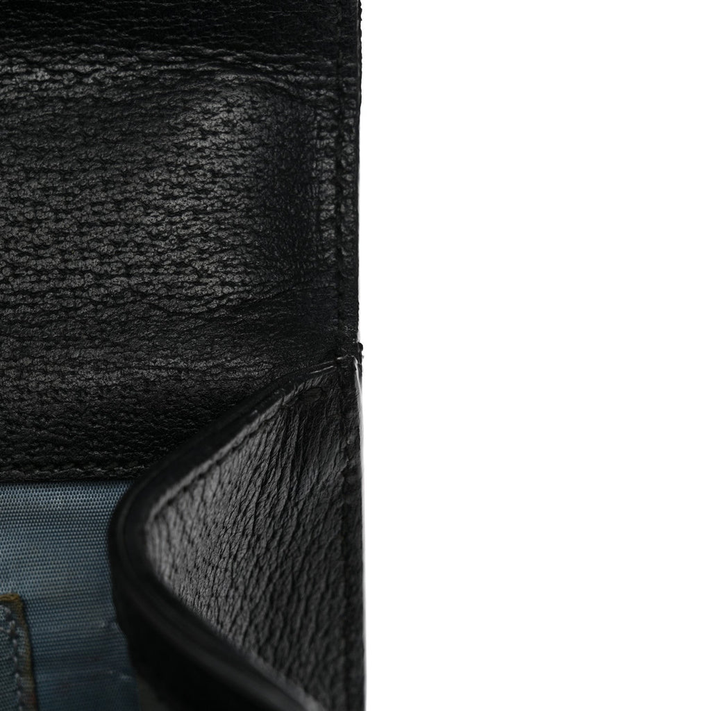 Gucci Grained Calfskin Bee Star Small Padlock Shoulder Bag Black