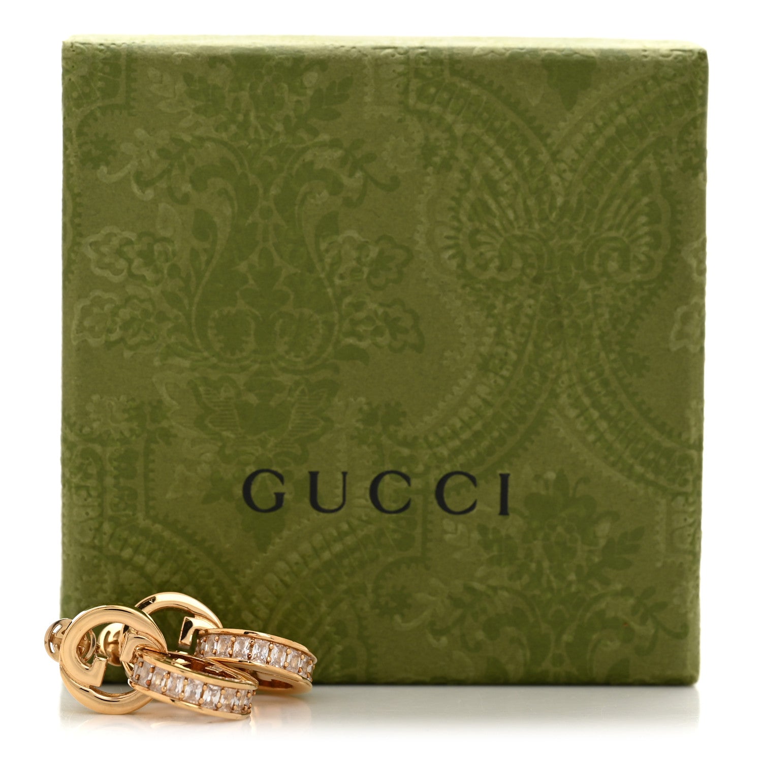 Gucci Brass Crystal Blondie Intertwined Earrings Light Gold
