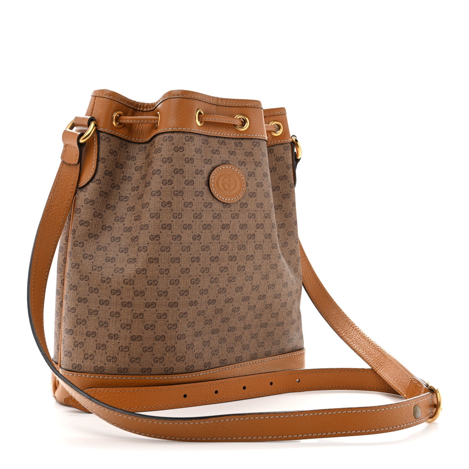 Gucci X DISNEY Mini Vintage GG Supreme Monogram Bucket Bag Beige Vintage Sun Oil