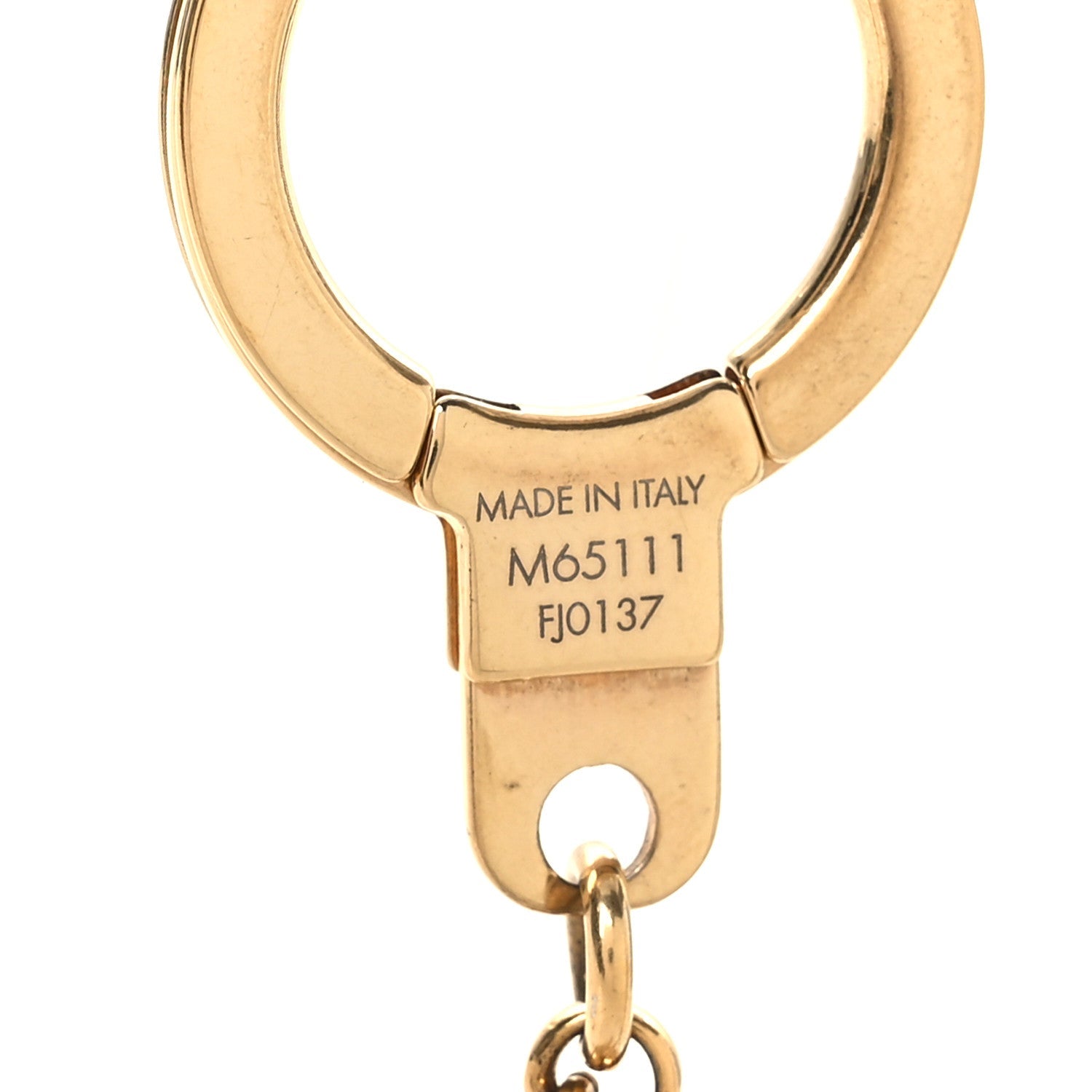 Louis Vuitton Brass Enamel Fleur De Monogram Bag Charm Chain Gold