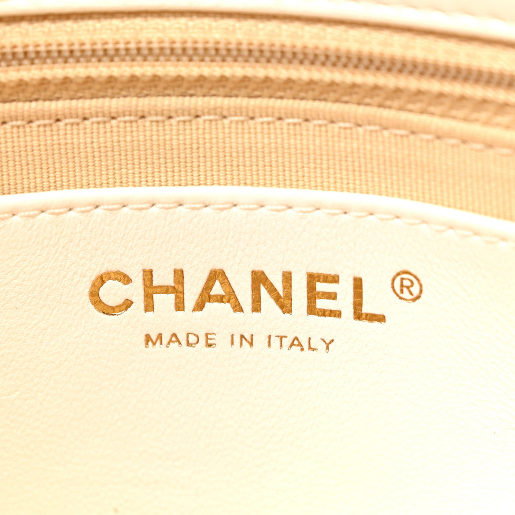 Chanel Lambskin Quilted Small CC Funky Town Flap White