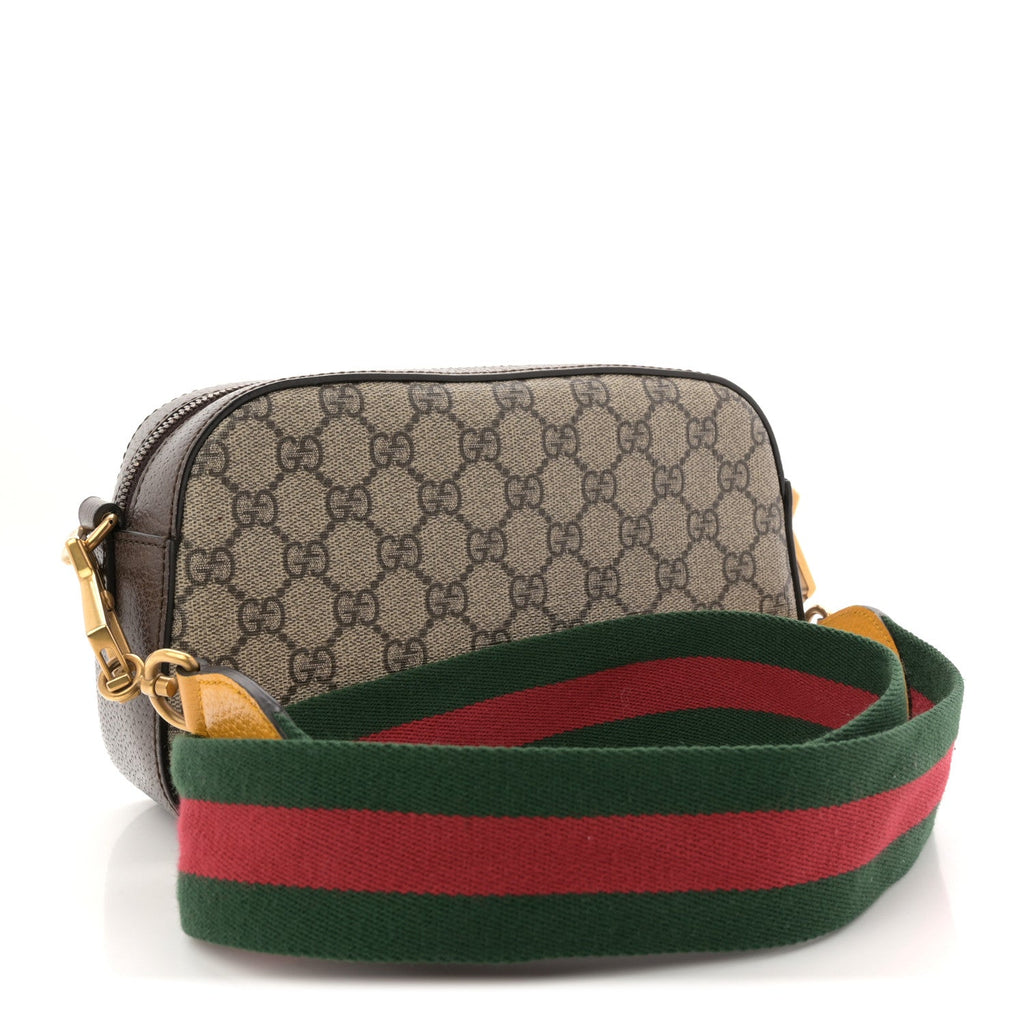 Gucci GG Supreme Monogram Web Neo Vintage Shoulder Bag Beige New Acero Crop