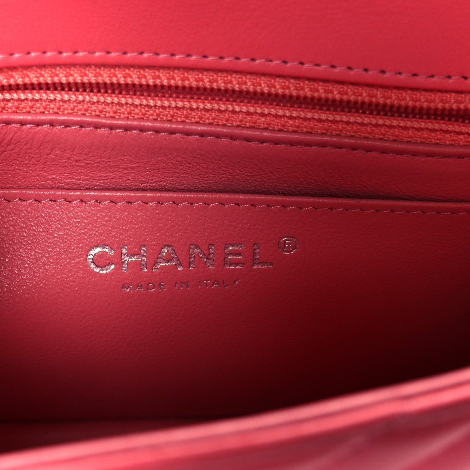 Chanel Lambskin Chevron Quilted Mini Square Flap Pink