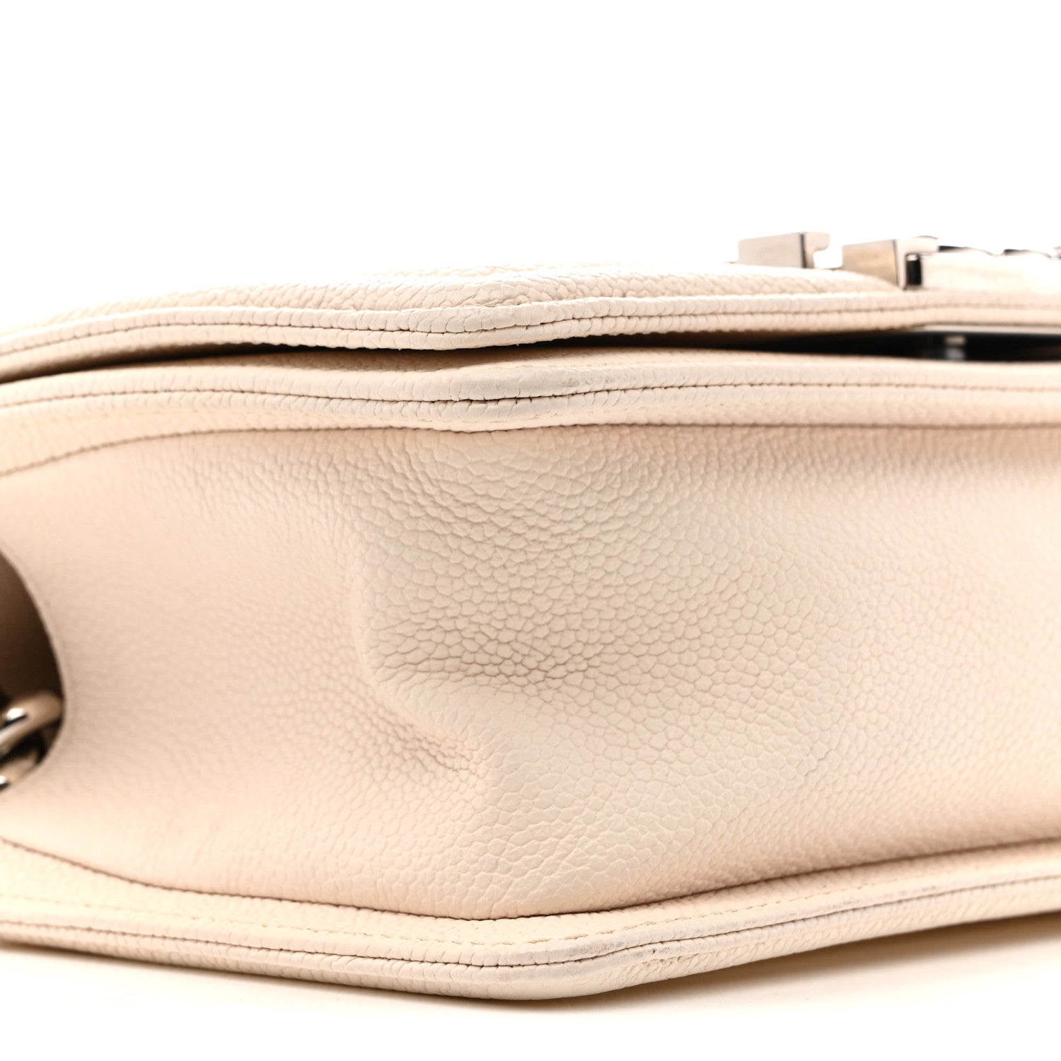 Chanel Caviar Quilted Small Boy Flap White