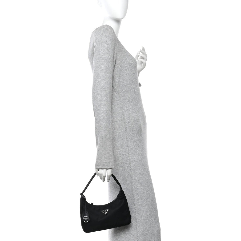 Prada Tessuto Nylon Mini Re-Edition 2000 Bag Black