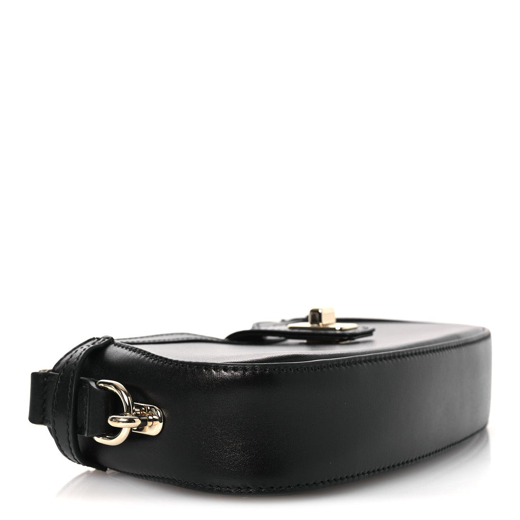 Gucci Calfskin Mini Moon Side Shoulder Bag Black