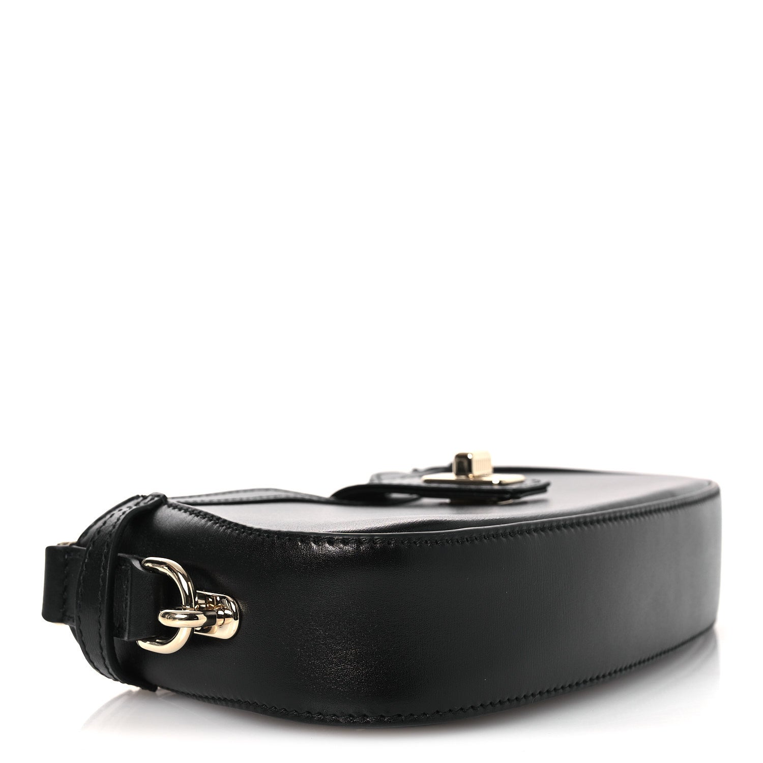 Gucci Calfskin Mini Moon Side Shoulder Bag Black