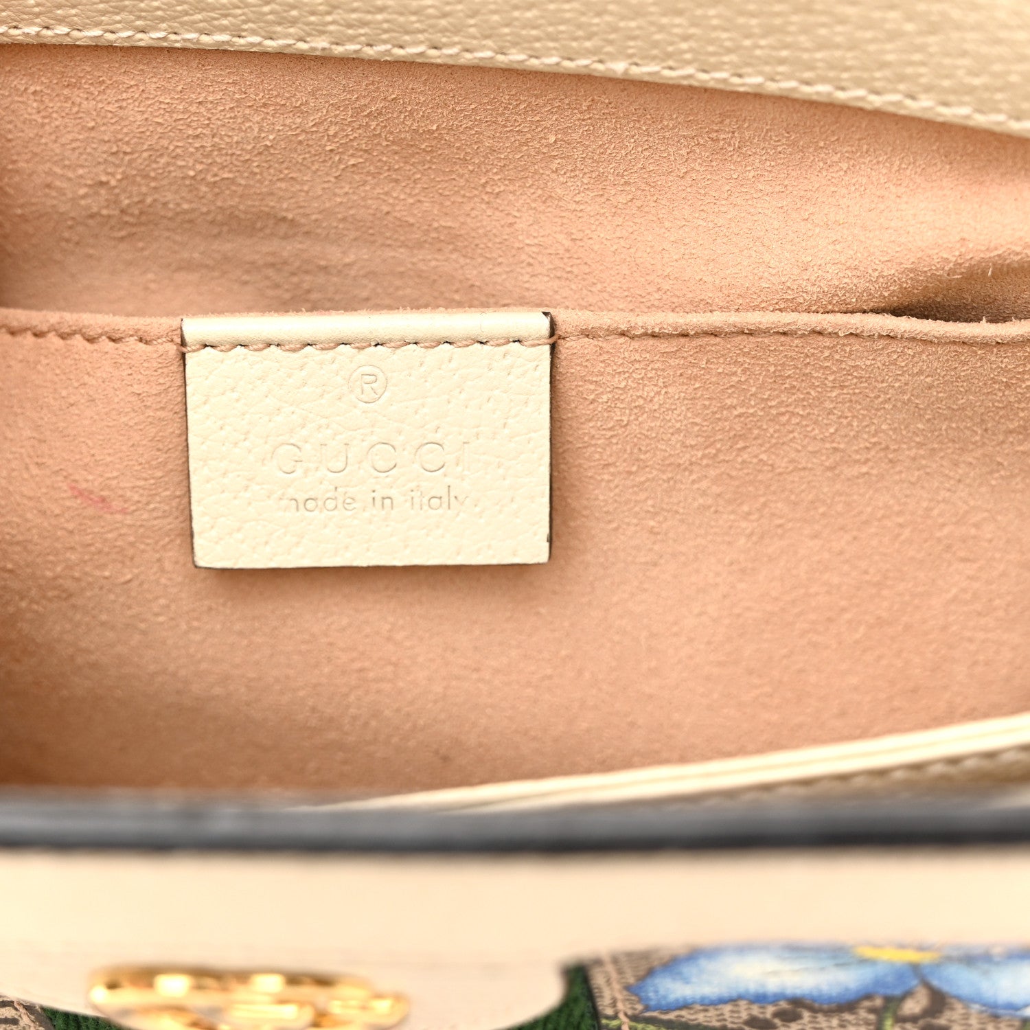 Gucci GG Supreme Monogram Flora Web Small Ophidia Chain Shoulder Bag White