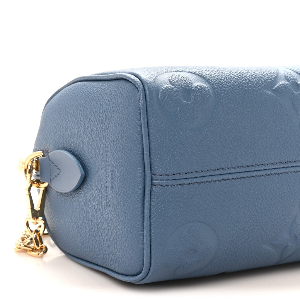 Louis Vuitton Metallic Empreinte Monogram Giant Speedy Bandouliere 20 Navy Nacre
