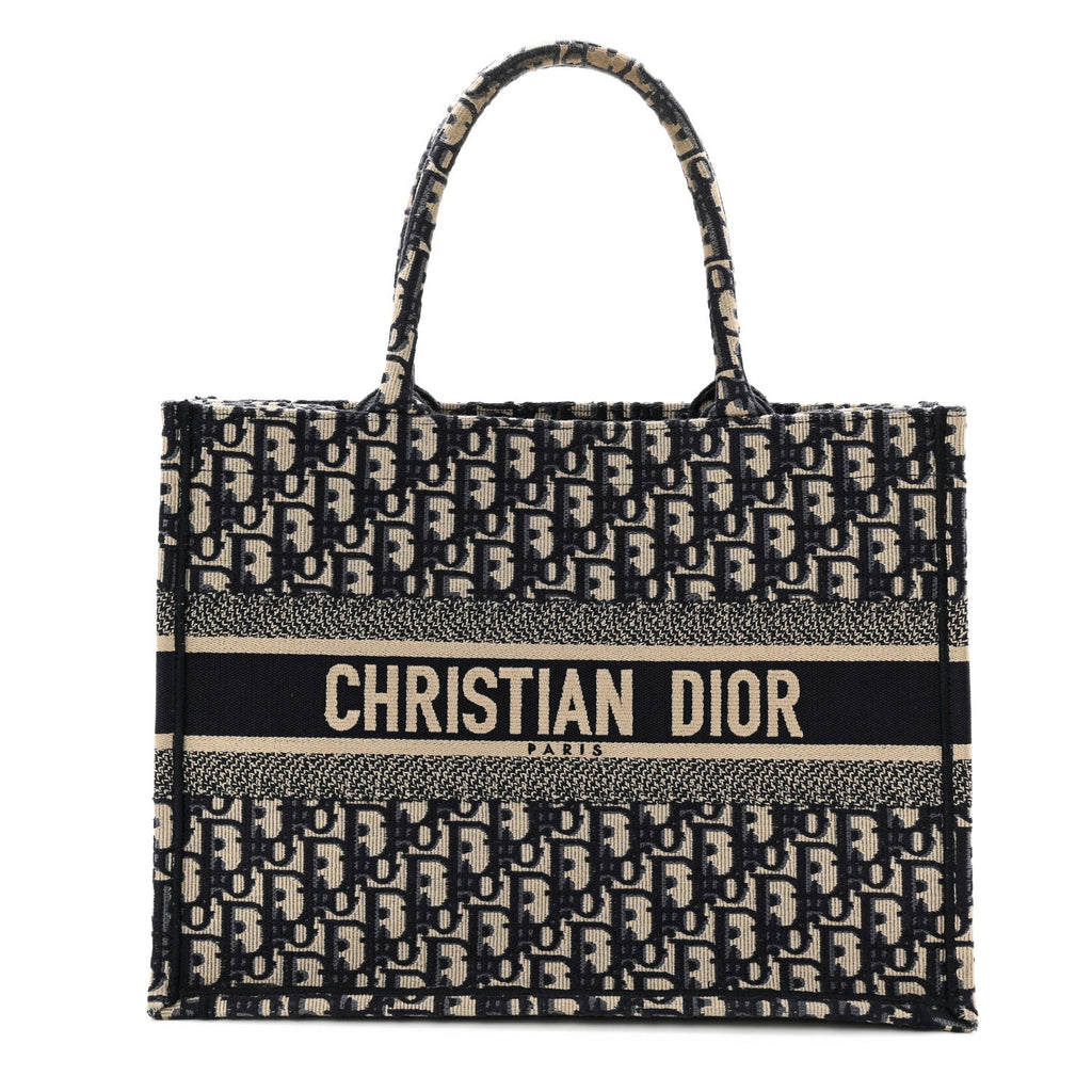 Christian Dior Oblique Medium Book Tote Blue Multicolor