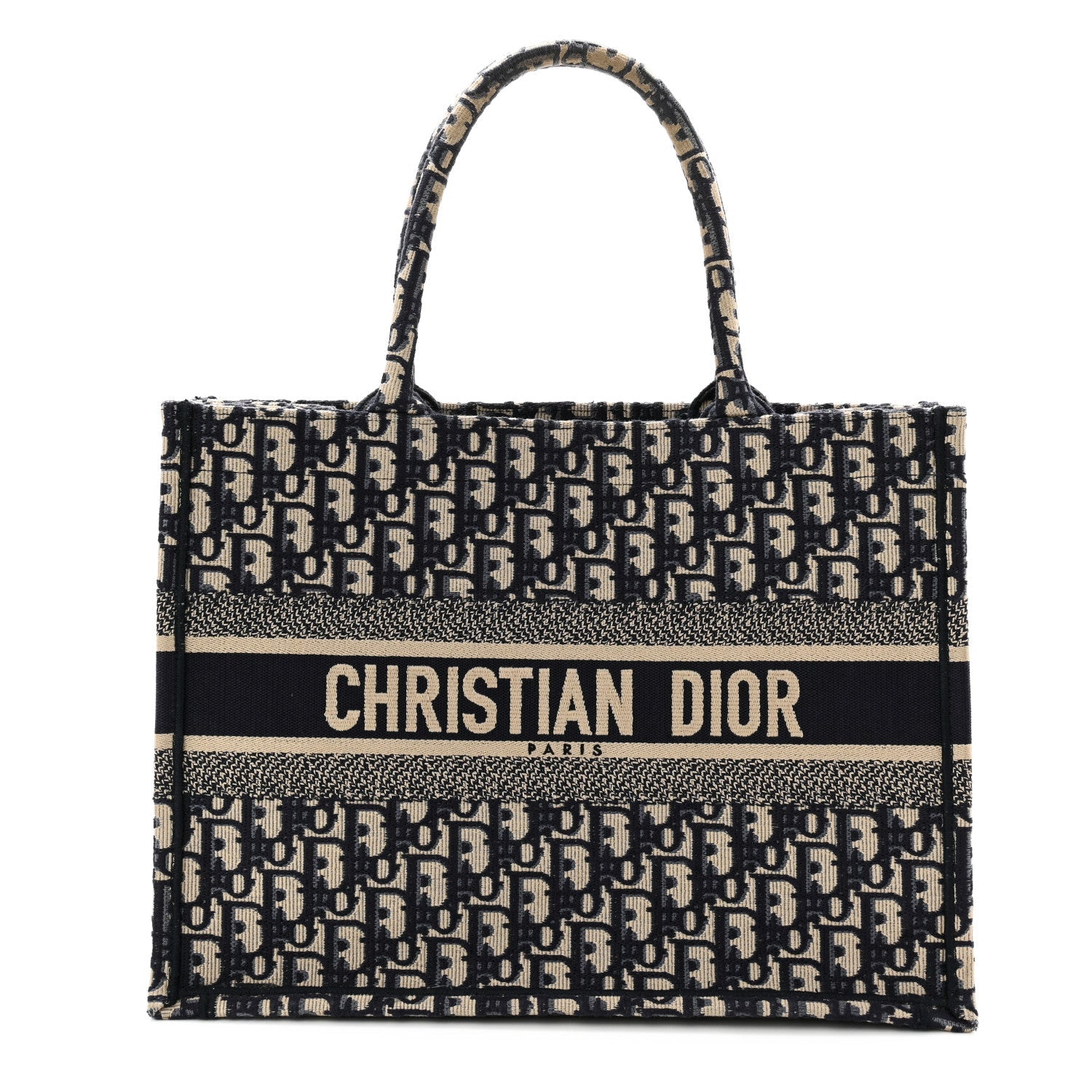 Christian Dior Oblique Medium Book Tote Blue Multicolor