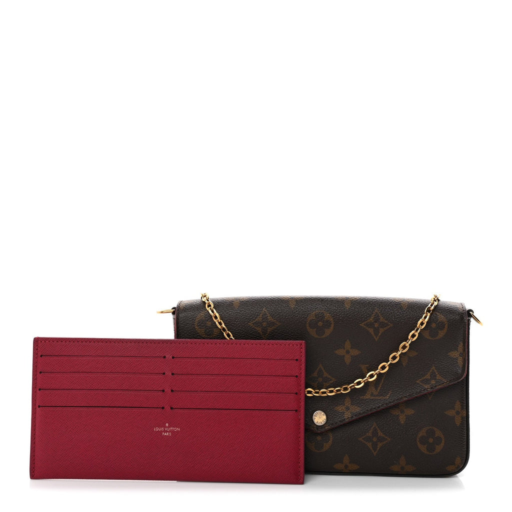 Louis Vuitton Monogram Pochette Felicie Chain Wallet Fuchsia