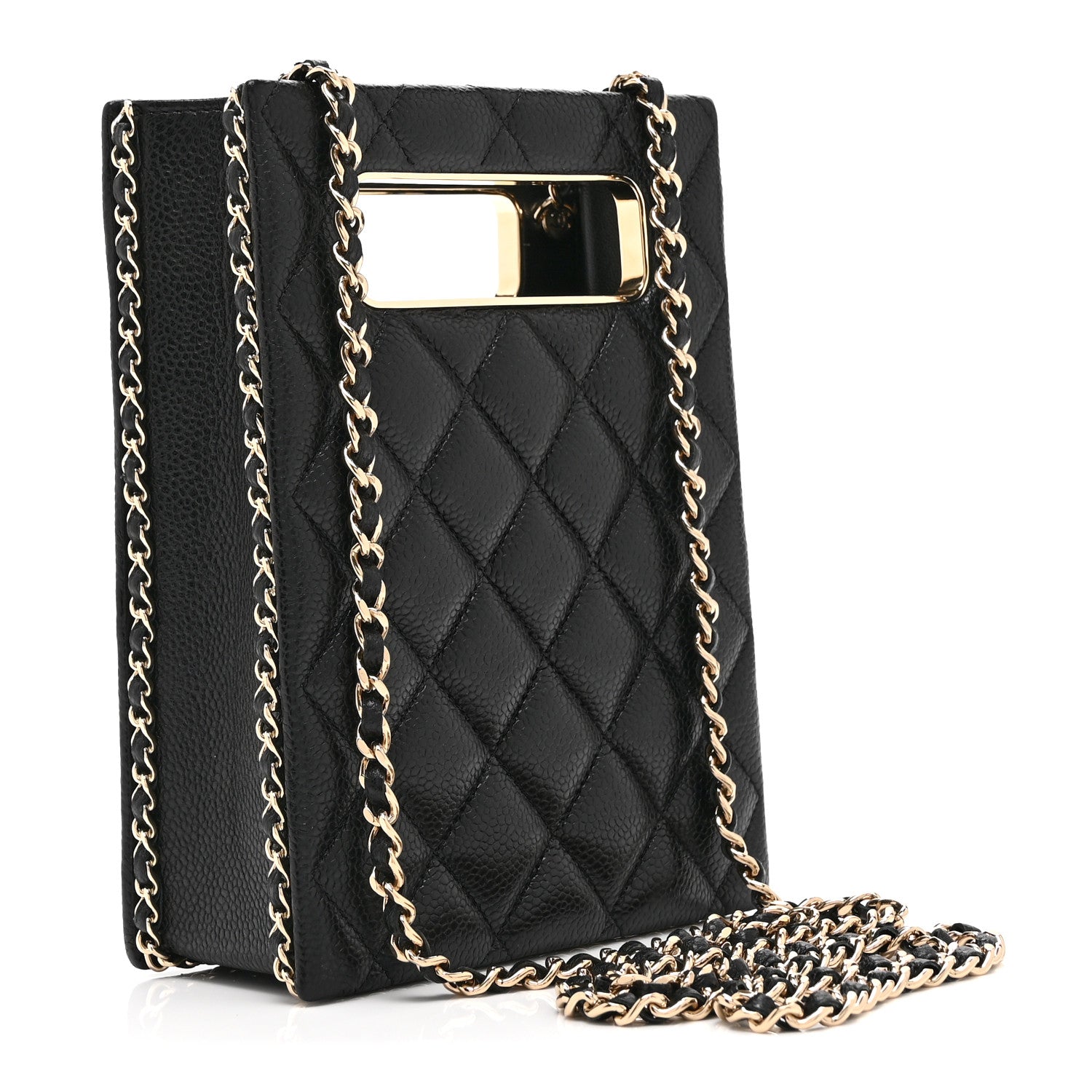 Chanel Caviar Quilted Evening Box Bag Black