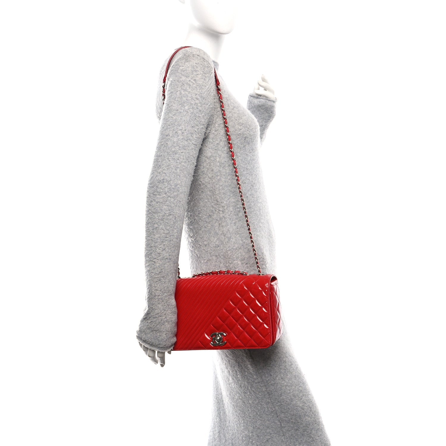 Chanel Patent Quilted Medium Coco Boy Flap Red