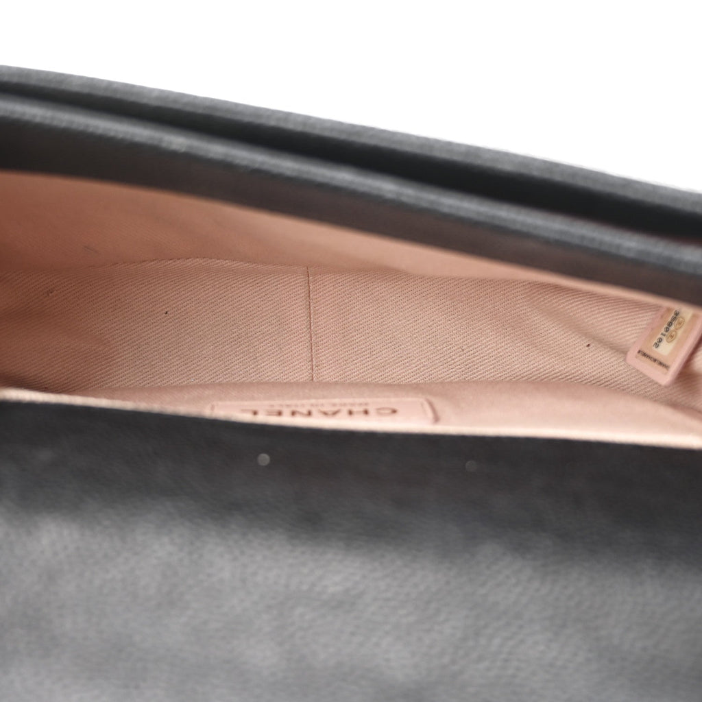 Chanel Grained Calfskin Quilted Small Cuba Top Handle Flap Black