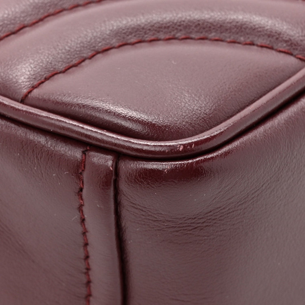 Prada Soft Calfskin Impunture Diagramme Small Camera Bag Granato