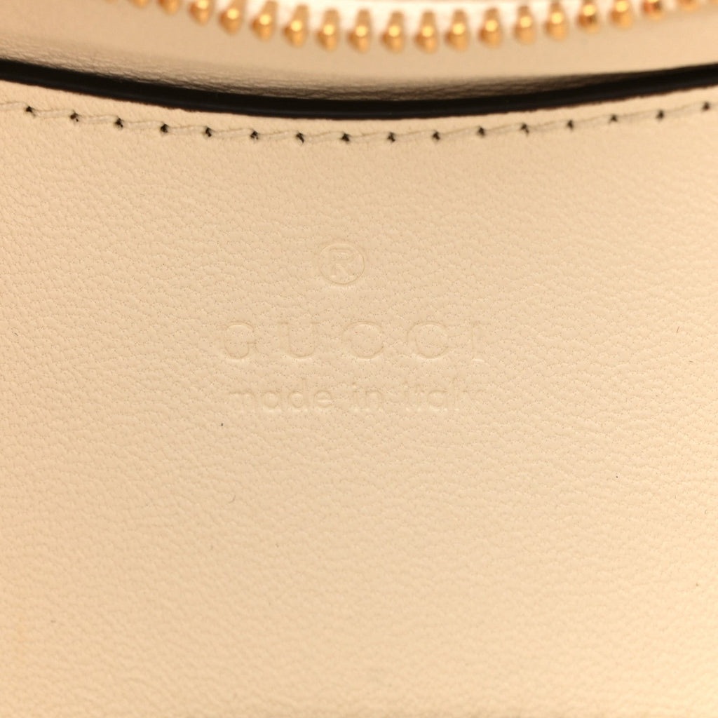 Gucci Lambskin Mini GG Milano Top Handle Shoulder Bag White